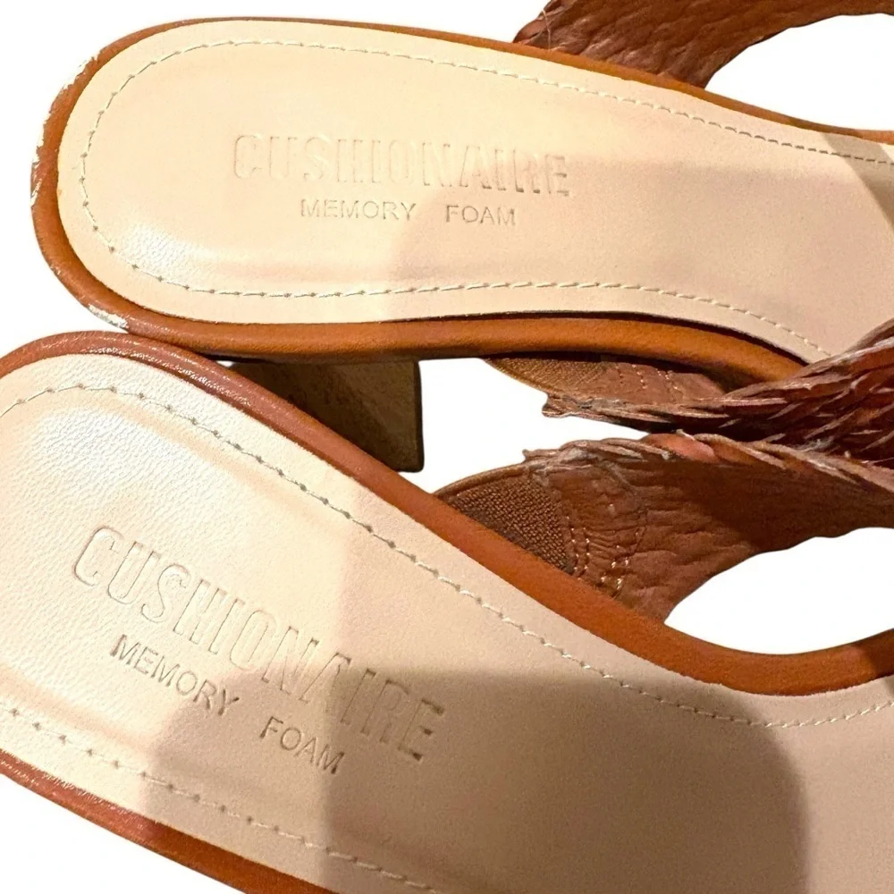 Brown Woven Block Heel Sandals